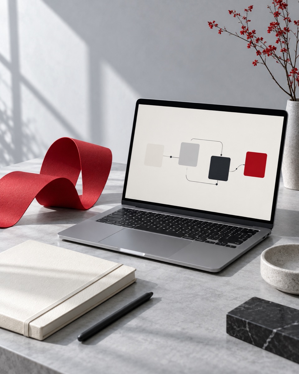 AI Tools & Automation · conceptual editorial arrangement